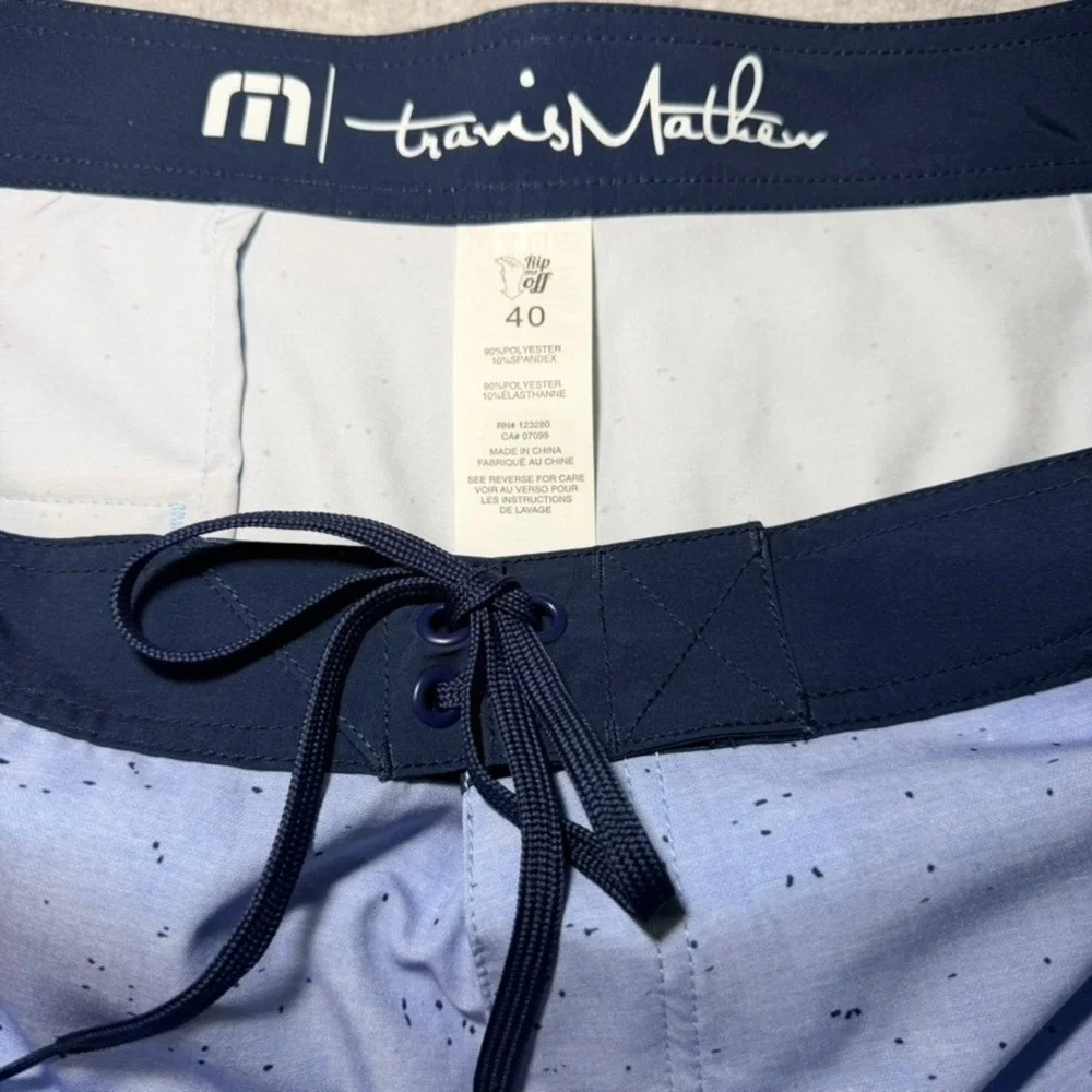 Travis‎ Mathew Mens Eco Collection Heather Bel Air Blue Yucatan Board Shorts 40